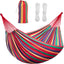 Hammock Garden Camping Swing Portable 2 Person Outdoor 190 x 150 cm Beach Travel sleeping Canvas 150kg Load Capacity (Red)