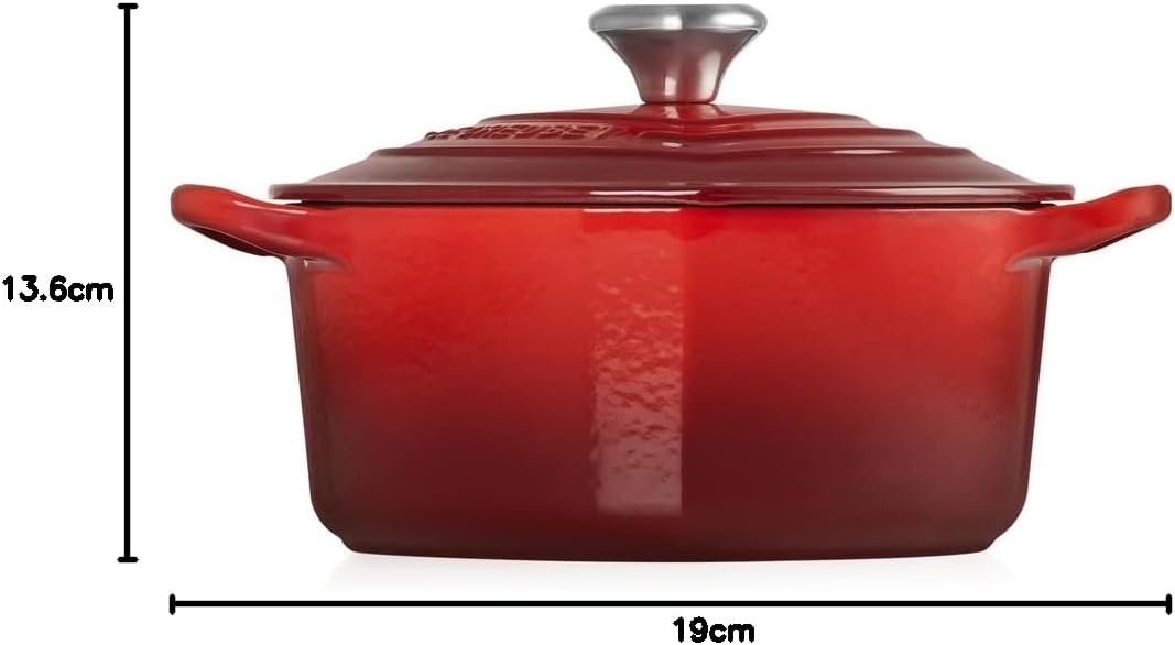 Enamelled Cast Iron Heart Casserole with Heart Shaped Knob, 20 cm, Cerise, 21401200602455