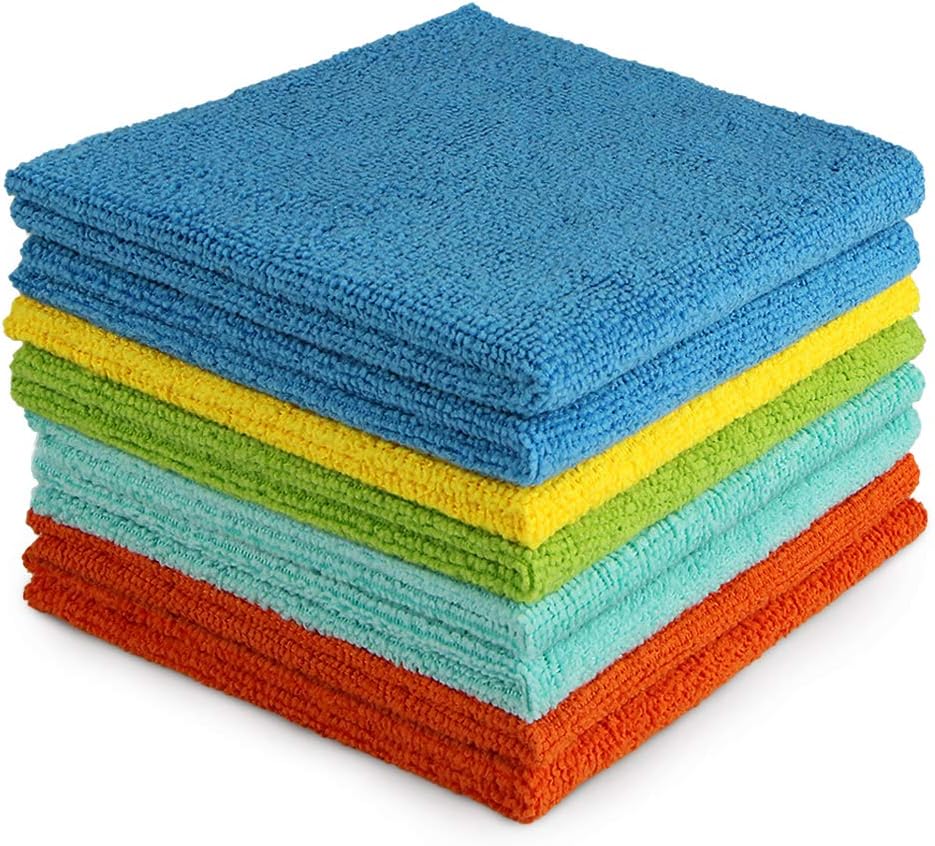 AIDEA Microfibre Cloth Pack of 8, Multifunctional Reusable Cleaning Cloths, Lint Free Streak Free Washable Cloth Duster for House, Kitchen, Car, Motorbike, Windows 30 x 30 cm Main image