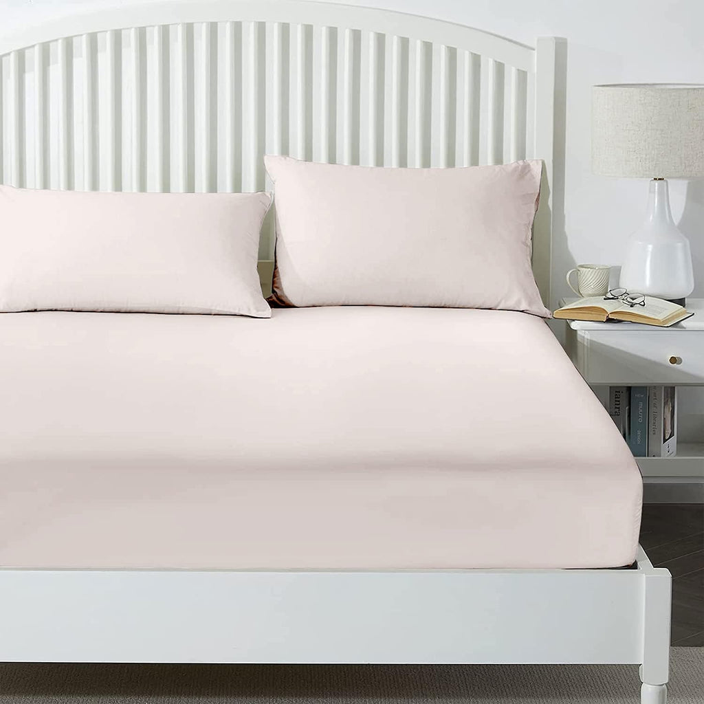 25 Cm Fitted Bed Sheets - Super Soft Deep Fitted Sheet Brushed Microfibre Anti Wrinkle Bedsheet Breathable & Fade Resistant (Cream, Super King)