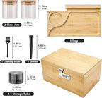 Polegas Bamboo Stash Box, Rolling Box with Combination Lock, Wooden Storage Boxs with Rolling Tray and All Accessories, Perfect Choice for Family or Personal Gifts