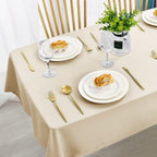 Wipe Clean Tablecloth Wipeable Tablecloths Beige Table Cloth Waterproof Tablecloth Table Cloths Rectangle 140x240cm(55x95in) Polyester