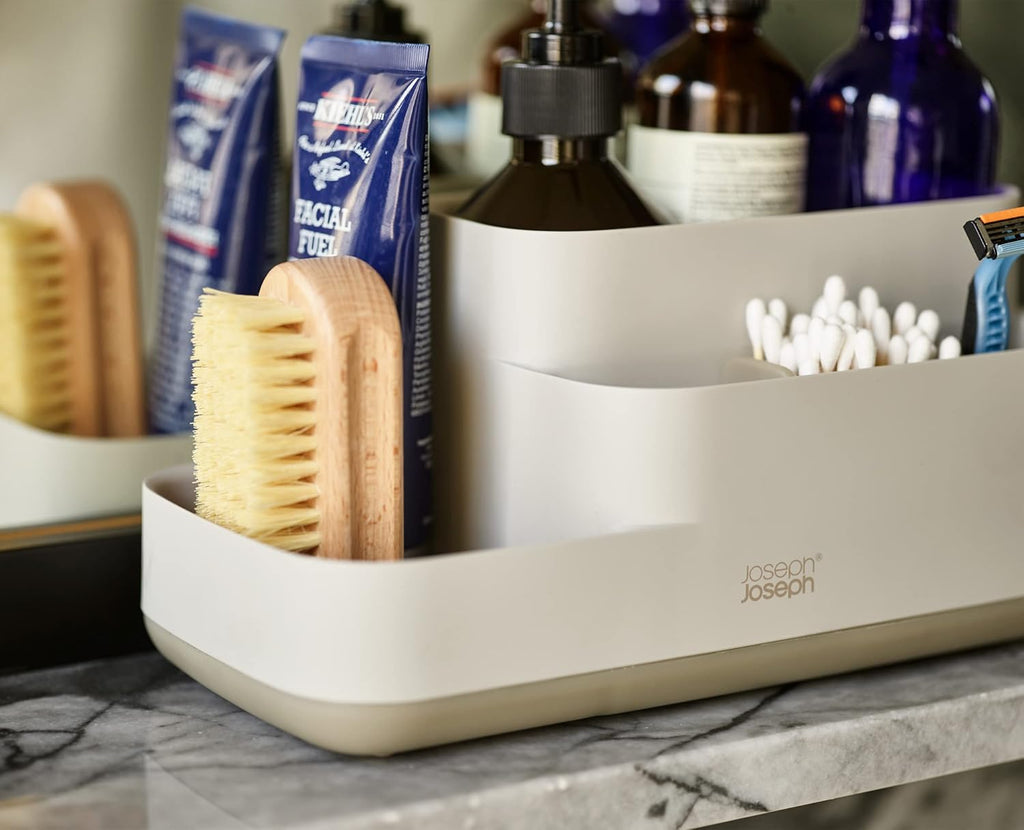 EasyStore - Bathroom Storage Caddy Organiser for bathroom accessories - Matt Finish, Ecru, Écru