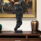 Thinker Statue, Silence is Gold Abstract Art Sculpture, Ponder Statue, Creative Resin Figurine, Modern Home Ornament, Decoration for Home Room Study Office Table Shelf (Black)