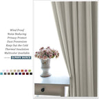 Natural Thermal Eyelet Curtains - Short Energy Saving Window Treatment Curtains & Drapes for Home Decor Privacy Protected Drapes for Kitchen/Cafe/Caravan, 52 x 36 Inches, 2 Panels