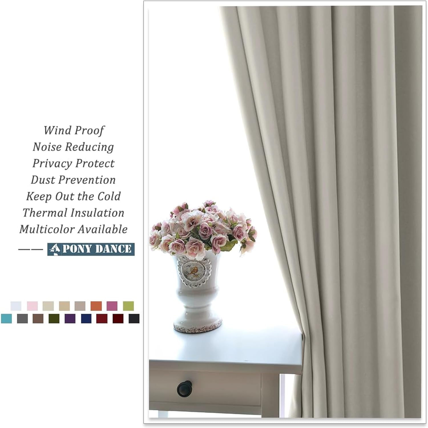 Natural Thermal Eyelet Curtains - Short Energy Saving Window Treatment Curtains & Drapes for Home Decor Privacy Protected Drapes for Kitchen/Cafe/Caravan, 52 x 36 Inches, 2 Panels
