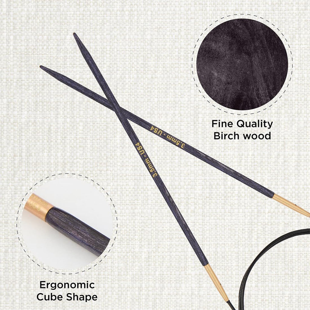 J’Adore Cubics Fixed Circular Needles 40" 100cm | 3.50mm