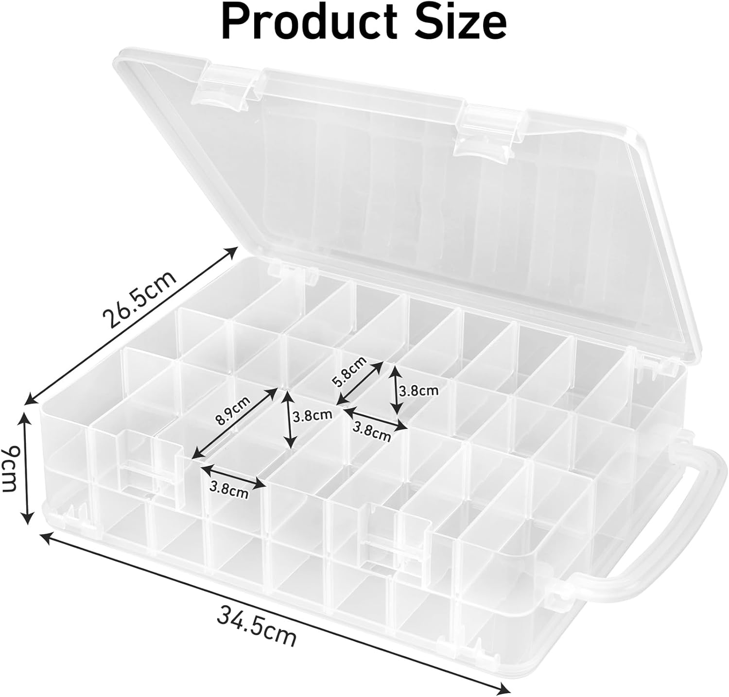 Adorbox 48 Grids Sewing Storage, Double Sided Plastic Thread Storage Box, Portable Embroidery Thread Organiser for Sewing Thread, Embroidery Floss, Crafts, Small Bead, Jewellery and Toys