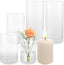 6 Pack Hurricane Candle Holder Glass Cylinder, 4 inch 6 inch 8 inch Glass Candle Holder, 10cm 15cm 20cm Clear Vases Flower Vases for Home Party Decorations Wedding Centrepieces