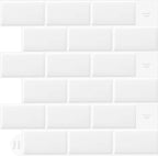 10-Sheets 3D Self Adhesive Peel and Stick Wall Tiles, Splashback & Metro Subway Tiles for Kitchen & Bathroom (30.5x30.5cm)
