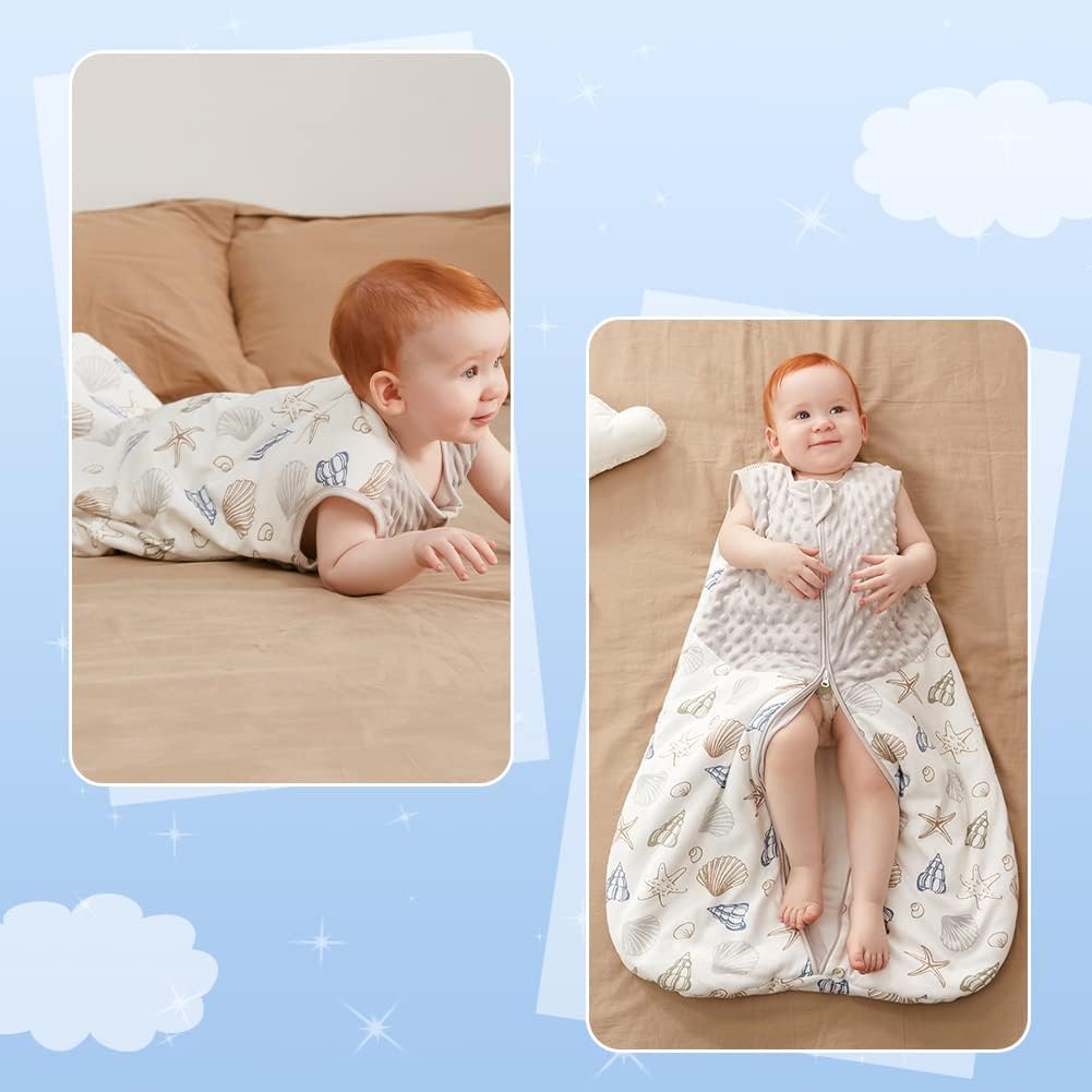 Sleeping Bag 1.5 TOG Unisex Wearable Blanket Swaddle for Newborn Soft 100% Cotton Sleeveless Sleeping Sack with Double Zipper Grey 18-36Months