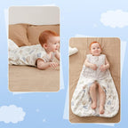 Sleeping Bag 1.5 TOG Unisex Wearable Blanket Swaddle for Newborn Soft 100% Cotton Sleeveless Sleeping Sack with Double Zipper Grey 18-36Months