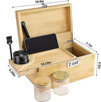 Polegas Bamboo Stash Box, Rolling Box with Combination Lock, Wooden Storage Boxs with Rolling Tray and All Accessories, Perfect Choice for Family or Personal Gifts