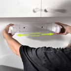 Paper Towel Holder Under Cabinet or Wall Mount ONE HAND Operation Tension Arm Kitchen Roll Holder (White, for 18-23cm/7-9inches roll)