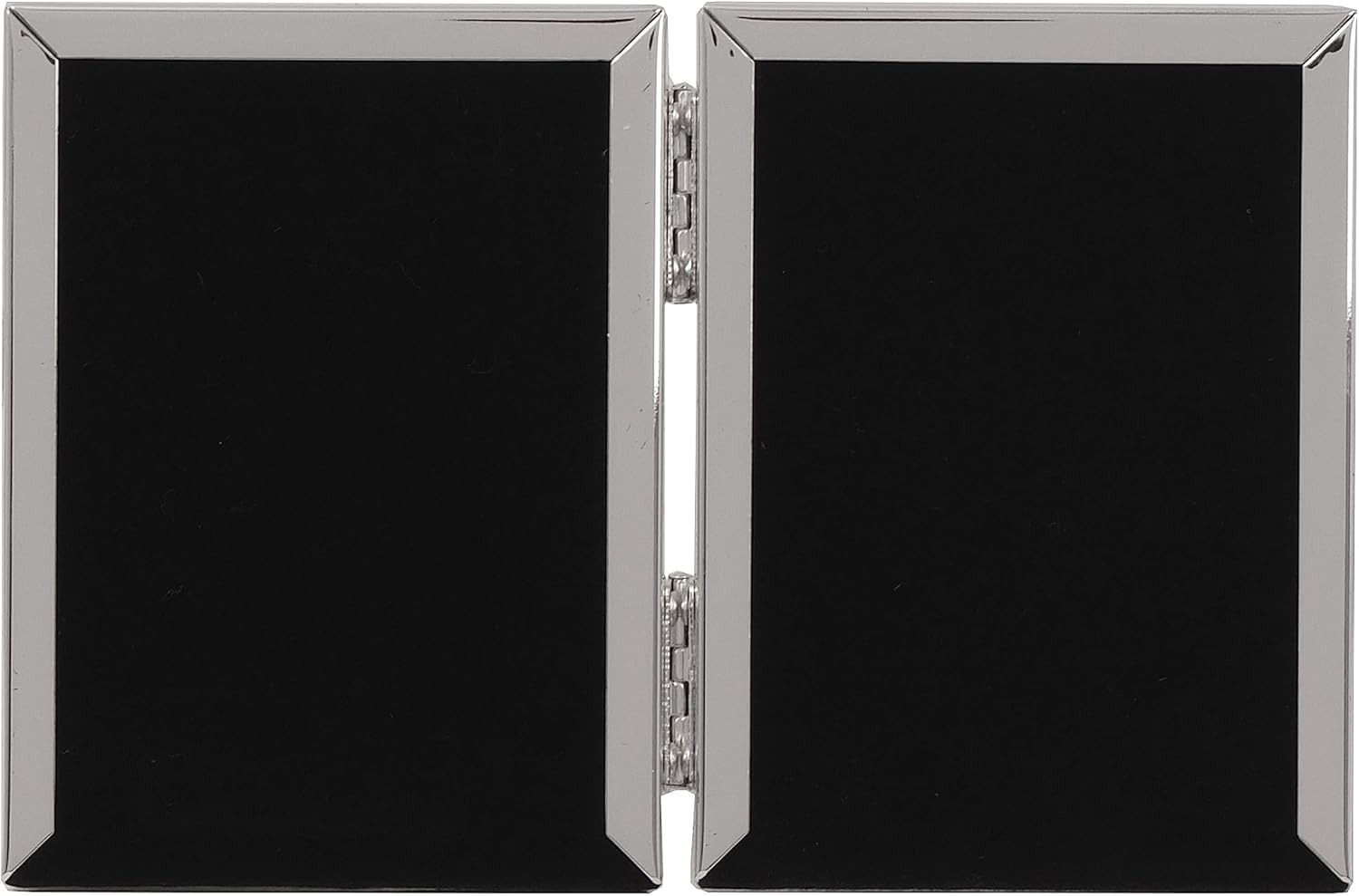 Framing Tarnish Resistant Silver Plated Picture Frame - Thin Edge Double Frame Design for Two Photos 2.5x3.5 Inch (6.5 x 9cm)