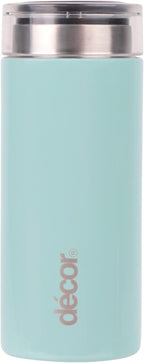 Double Wall Stainless Steel Travel Mug - Keeps 4 Hours Hot - 12 Hours Cold - Car Cup Holder Compatible - Removable Screw Top Lid - 200ml Mint.