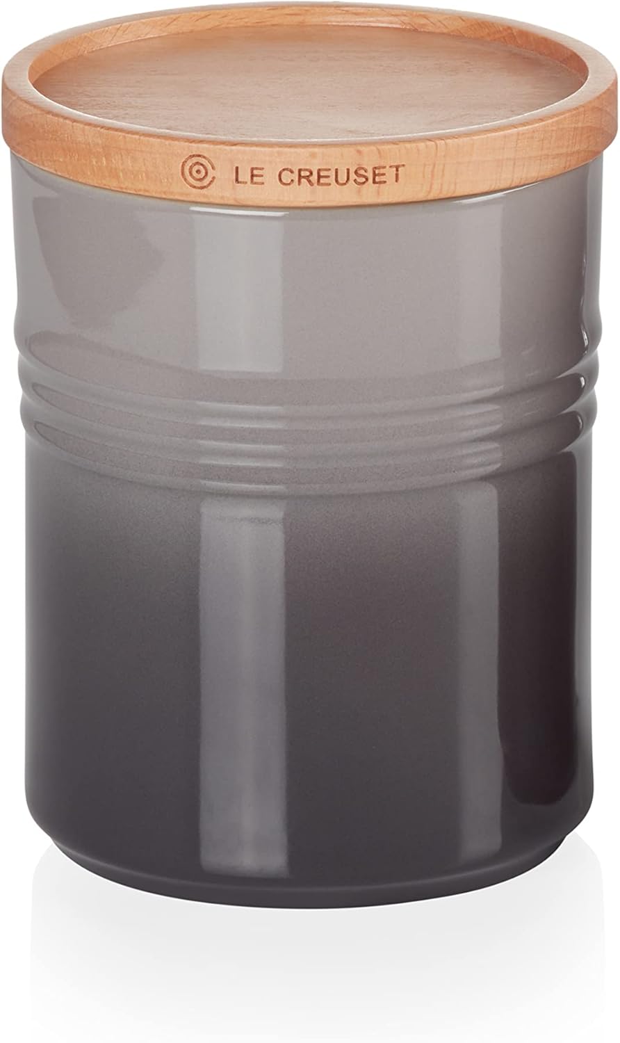 Stoneware Medium Storage Jar with Wooden Lid, Stoneware, 540 ml, 10 cm, Flint, 91044401444099