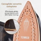 T22023GLD Ceraglide Steam Generator with Steam Shot Button, 3 Temperature Settings, 1.2L, 2700 W, Champagne Gold and Black