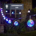 Multi Coloured Outdoor Lights 14M/45FT Festoon Light Outdoor Garden Lights Main Powered Waterproof Christmas Lights Decorations for Home Fence Gazebo Patio Parties Wedding Parties