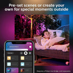 Lily White and Colour Ambiance LED Single Spotlight Extension: Smart Outdoor Lighting for Garden, Works with Alexa, Google Assistant and Apple Homekit