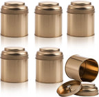 6 Pack Tea Tins Canister with Airtight Double Lids, Mini Tea Storage Containers Round Tin Can Box for Storage Tea Coffee Sugar Loose Leaf DIY Candles, 50g