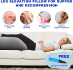 Leg Elevation Pillow,Inflatable Wedge Pillows,Knee Pillow, Leg Pillow with Inflator and Storage Bag,Leg Support Pillow for Bed,Improve Circulataion,Suitable for improving Sleep Quality (Grey)