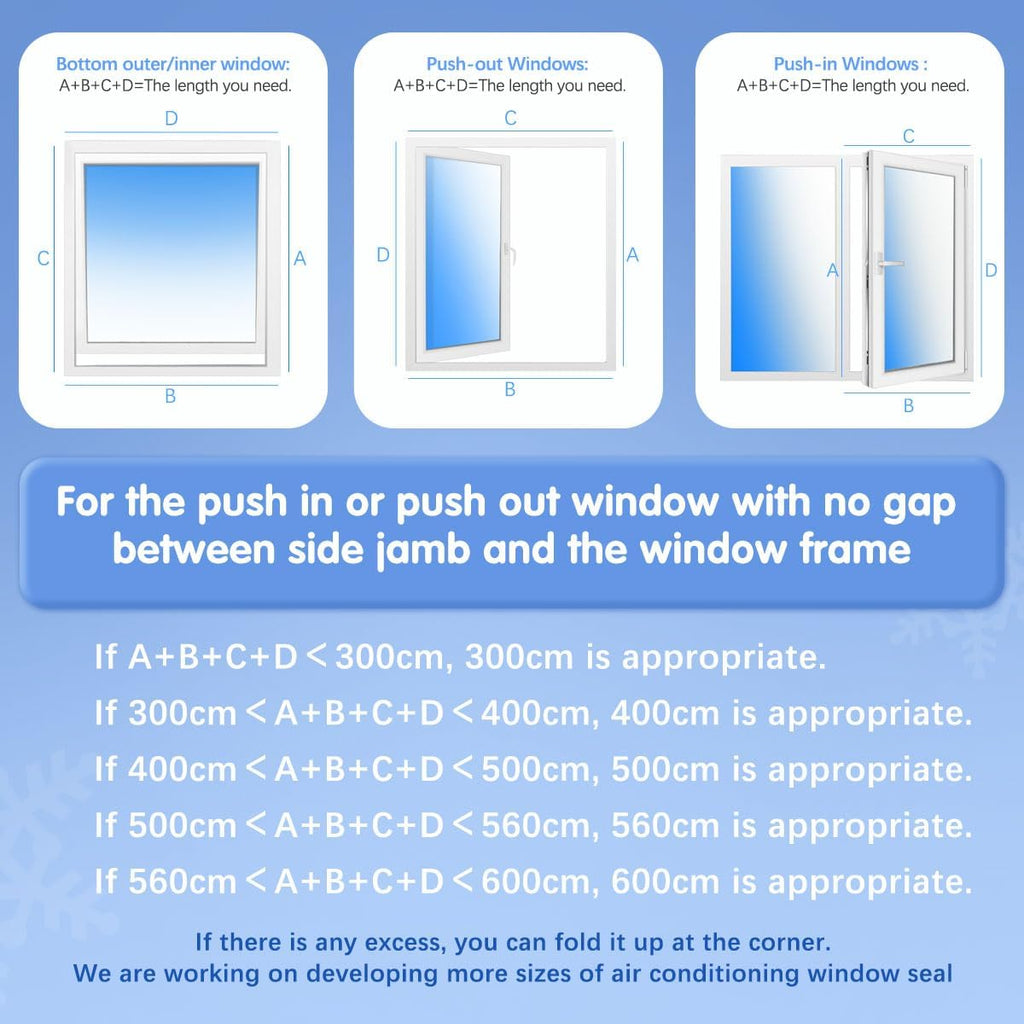 AC Window Seal,Portable Universal Window Kit for Mobile Air Conditioner Unit and Tumble Dryer 400cm/158Inch,Hot Air Stop Air Exchange Guards with Zip and Adhesive Fastener