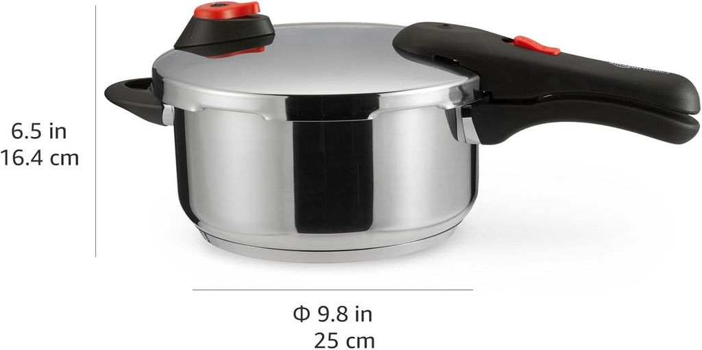 Amazon Basics Stainless Steel Pressure Cooker, 4 litres, Silver