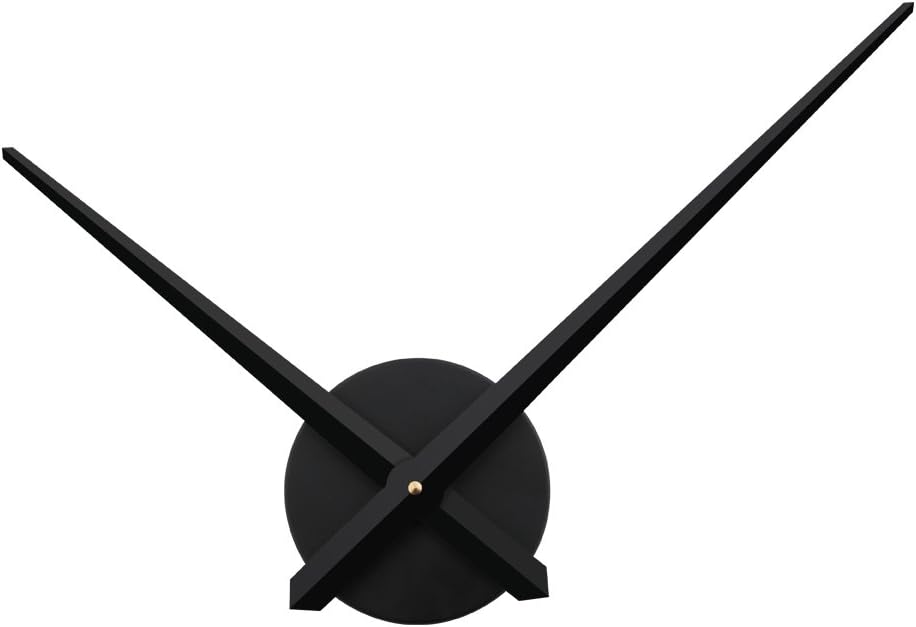 Large Clock Hands and Mechanism, Modern Black Long Hands Wall Clock, DIY Silent Movement Mechanism Battery Powered Wall Clock for Living Room Home Decoration