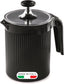 Cremix, Milk Frother Handheld, Manual Milk Frother for Cappuccino, Milk Foam Cappuccinatore Black, 0.50 LT, 10 x 14.5 x 15.2 cm, Made in Italy, 0% BPA and Phthalate Free