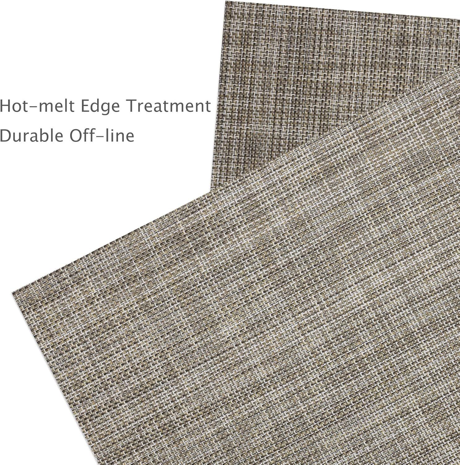 Table Mats Set of 4, Place Mats Table Placemats Washable Non-slip Heat Insulation Woven Vinyl for Kitchen Dinning Restaurant 17"X12" (Caramel)