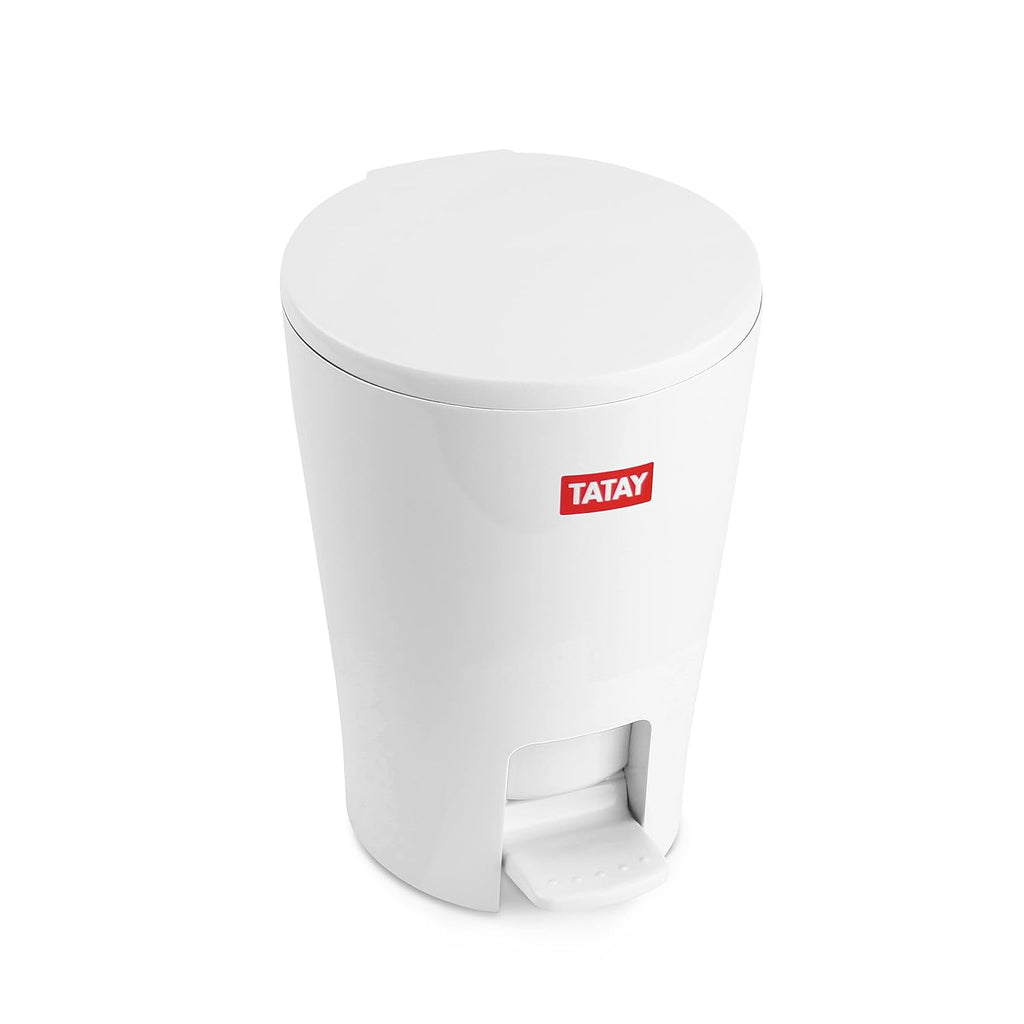 Bathroom Bin with Pedal Diabolo 5L | Inner Bucket with Handle | Practical and Easy-to-Clean Design | Made from Highly Resistant Materials | 19 x 21 x 28.2 cm – White