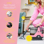 SC18411QOC TV’s Queen of Clean Spot Cleaner with Auto-Stopping Function, Flexible Hose, and Interchangeable Heads, 600W, Pink