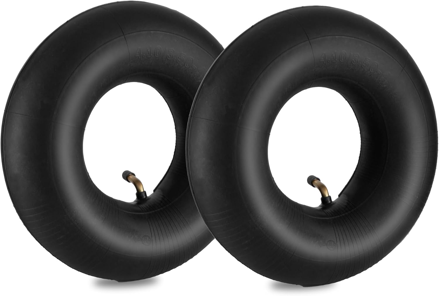 4.10/3.50-4 Inner Tube, 2Pcs 410/350-4 Replacement Inner Tubes with Standard Bent Valve Universal Fits for Wheelbarrow Hand Trucks Lawn Movers Garden Utility Cart Trolley