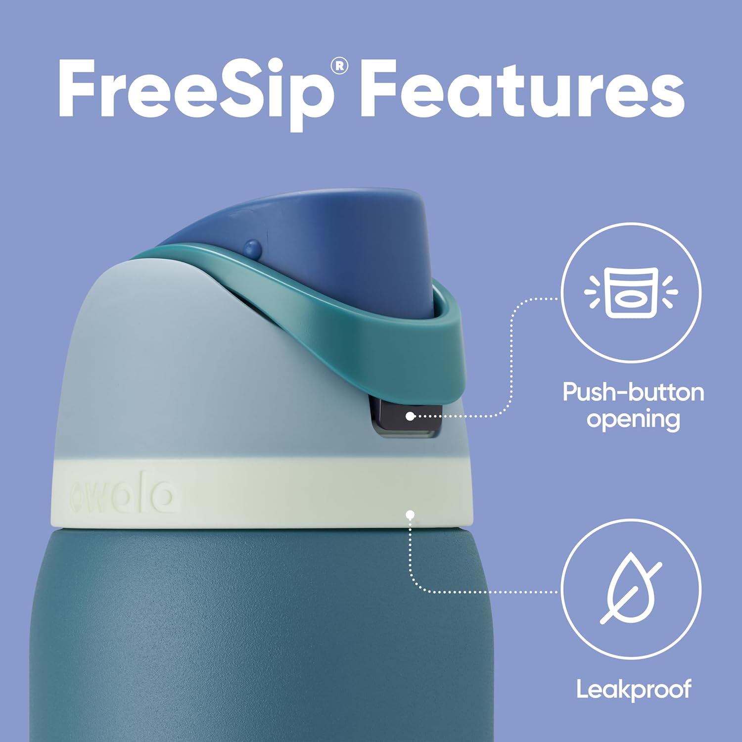 FreeSip Insulated Stainless Steel Water Bottle with Straw for Sports and Travel, Leak Proof, BPA-Free, 945ml, Denim
