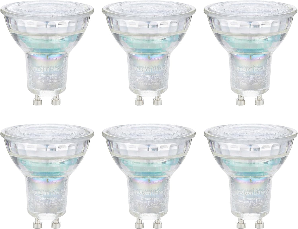 Professional LED GU10 Spotlight Bulb, 3.7W (equivalent to 35W) Cool White, Dimmable (6-Pack)