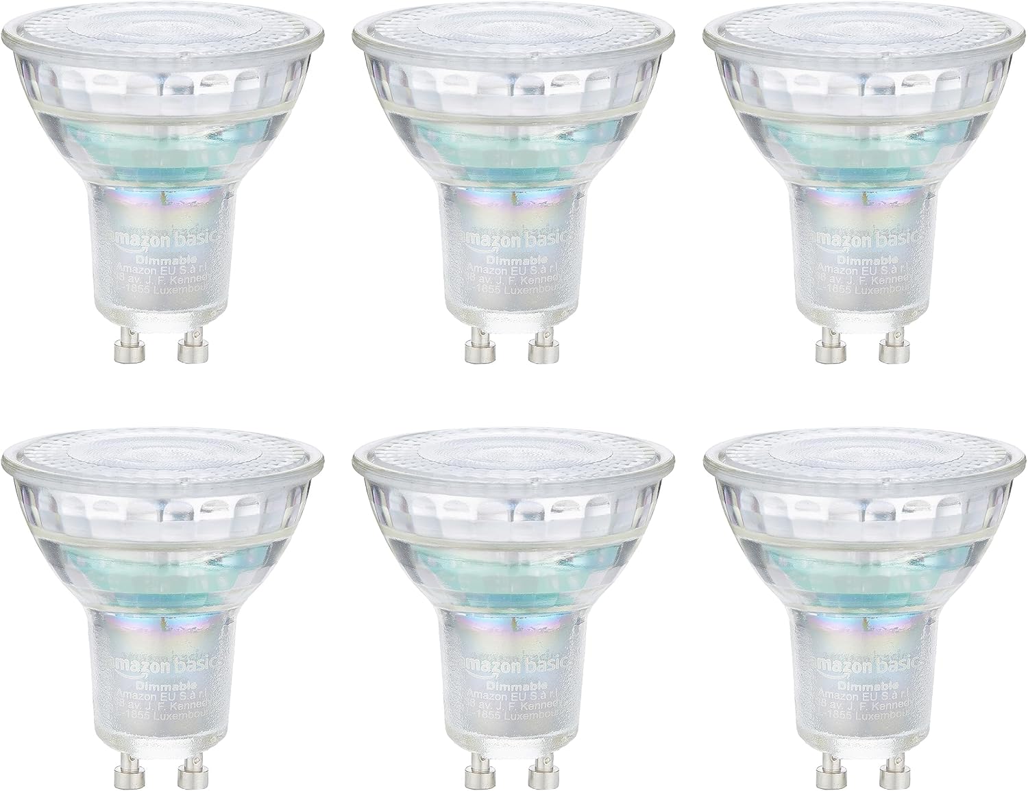 Professional LED GU10 Spotlight Bulb, 3.7W (equivalent to 35W) Cool White, Dimmable (6-Pack)