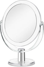 Vanity Makeup Mirror with Stand, 1X/15X Magnification Double Sided 360 Degree Swivel, Portable Table Desk Counter top Magnifying Mirror, Bathroom Shaving, 6.25 Inch