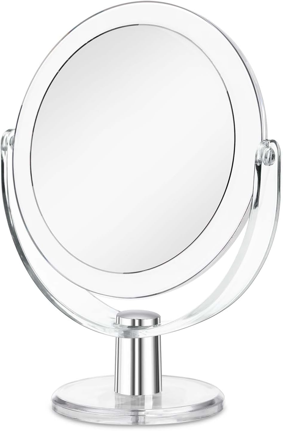 Vanity Makeup Mirror with Stand, 1X/15X Magnification Double Sided 360 Degree Swivel, Portable Table Desk Counter top Magnifying Mirror, Bathroom Shaving, 6.25 Inch