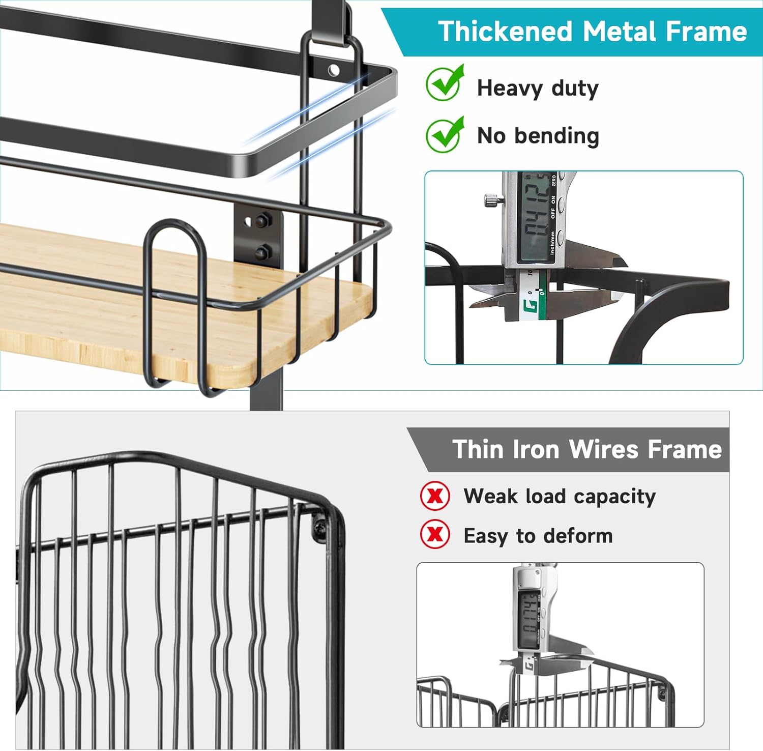 Wall Mount/Over The Door Ironing Board Hanger with Large Storage Basket & Removable Hooks, Iron and Ironing Board Holder Storage for Laundry Room (Black)