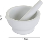 apollo THE HOUSEWARES BRAND Pestle and Mortar, Ceramic Spice and Herb Grinder, Great Gift Idea, Size: 12.5x12x7cm, White