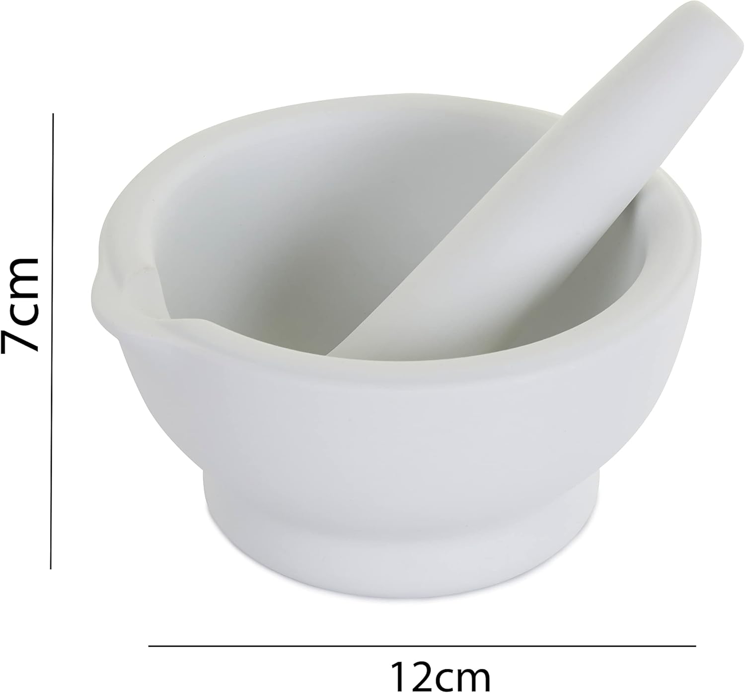 apollo THE HOUSEWARES BRAND Pestle and Mortar, Ceramic Spice and Herb Grinder, Great Gift Idea, Size: 12.5x12x7cm, White