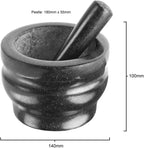 Worcester Black Pestle & Mortar Set, Granite, Spice Grinder/Herb Grinder, 140mm, Small Pestle and Mortar Set, 2 Year Guarantee