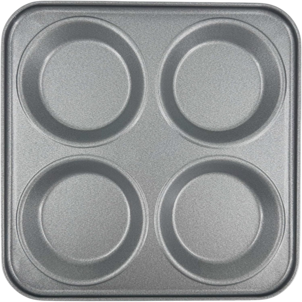 Chabrias Ltd UK-Made 2-Pack Yorkshire Pudding Tray, 4-Cup “Giant” – Carbon Steel, Long-Life Non-Stick, Even-Bake, Easy-Release, Oven-Safe – Perfect Crispy Rims, 23 cm