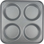Chabrias Ltd UK-Made 2-Pack Yorkshire Pudding Tray, 4-Cup “Giant” – Carbon Steel, Long-Life Non-Stick, Even-Bake, Easy-Release, Oven-Safe – Perfect Crispy Rims, 23 cm