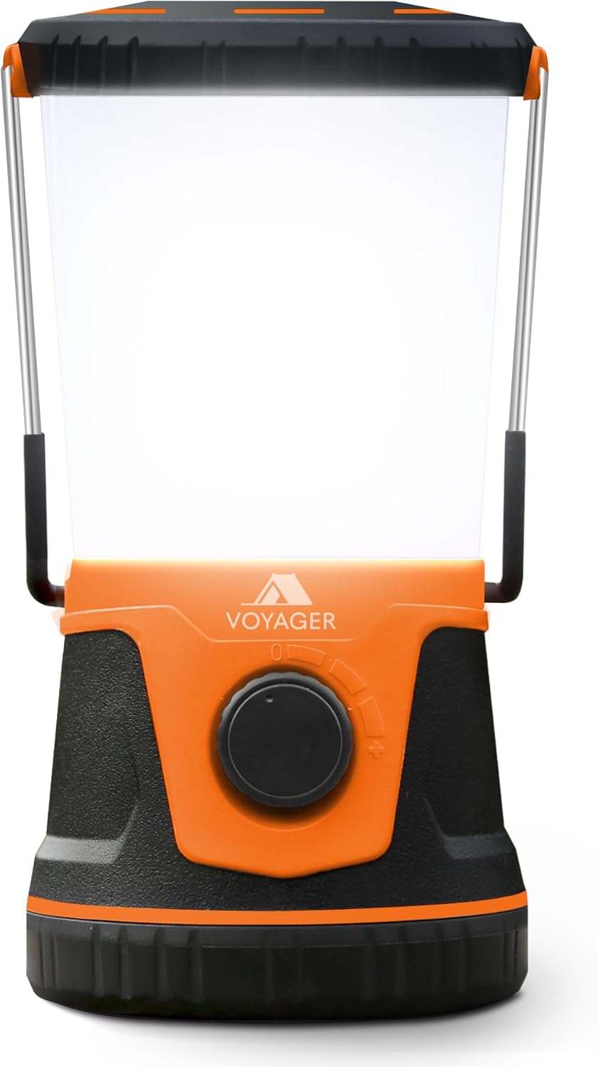 LED Camping Lantern – 1500 lm Camping Light Lamp, Up to 40 Hours Battery ( D Size ), Perfect Emergency Survival Kit Gear, Tough, Sturdy, Suited for Night Time Trips, Hiking, Camp - Orange