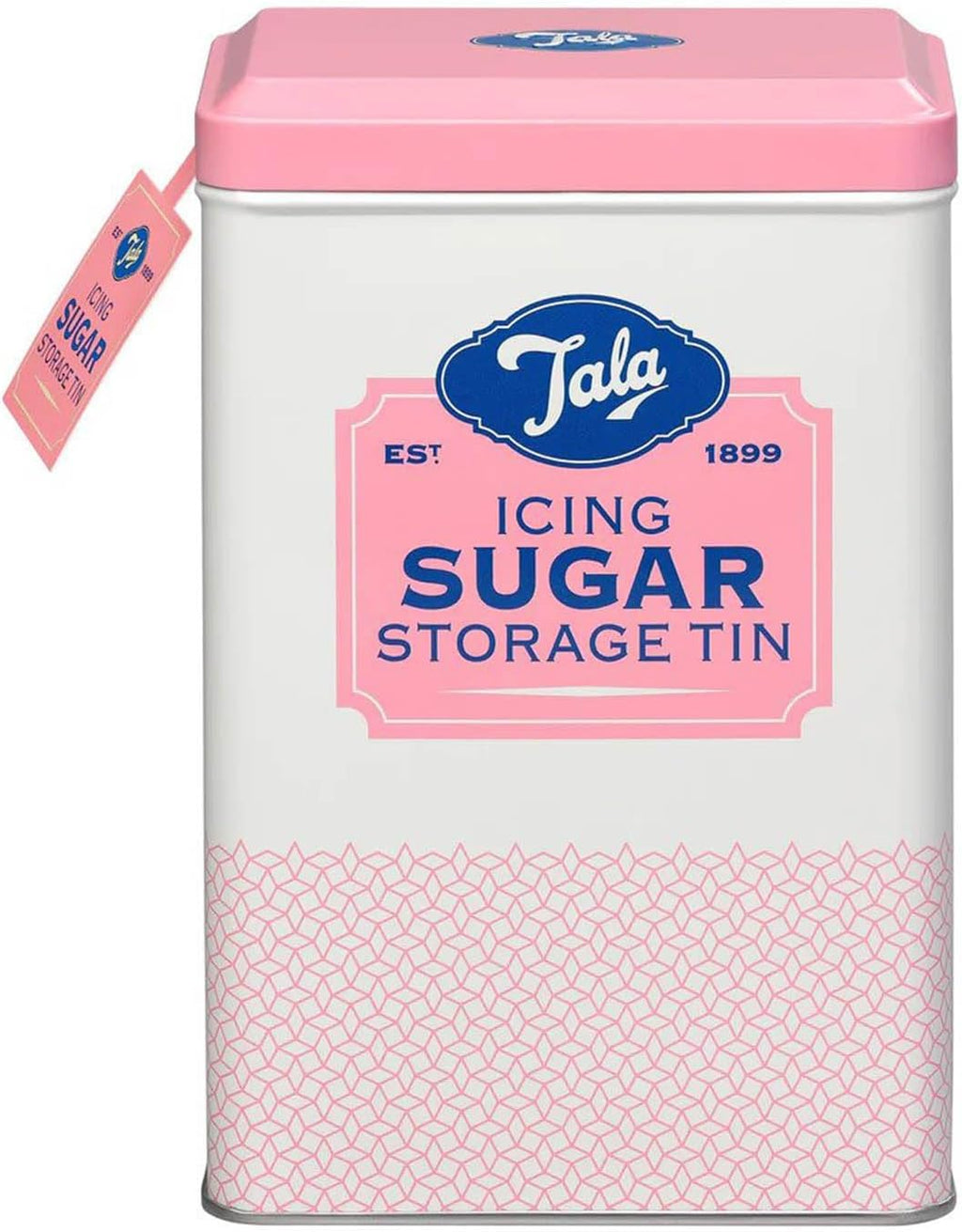 Originals Metal Pink and Cream Nostalgic Design Storage Tin, 18.5x18.5x19 cm | Holds a Full Bag of Icing Sugar | Stylish Kitchen Storage
