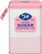 Originals Metal Pink and Cream Nostalgic Design Storage Tin, 18.5x18.5x19 cm | Holds a Full Bag of Icing Sugar | Stylish Kitchen Storage
