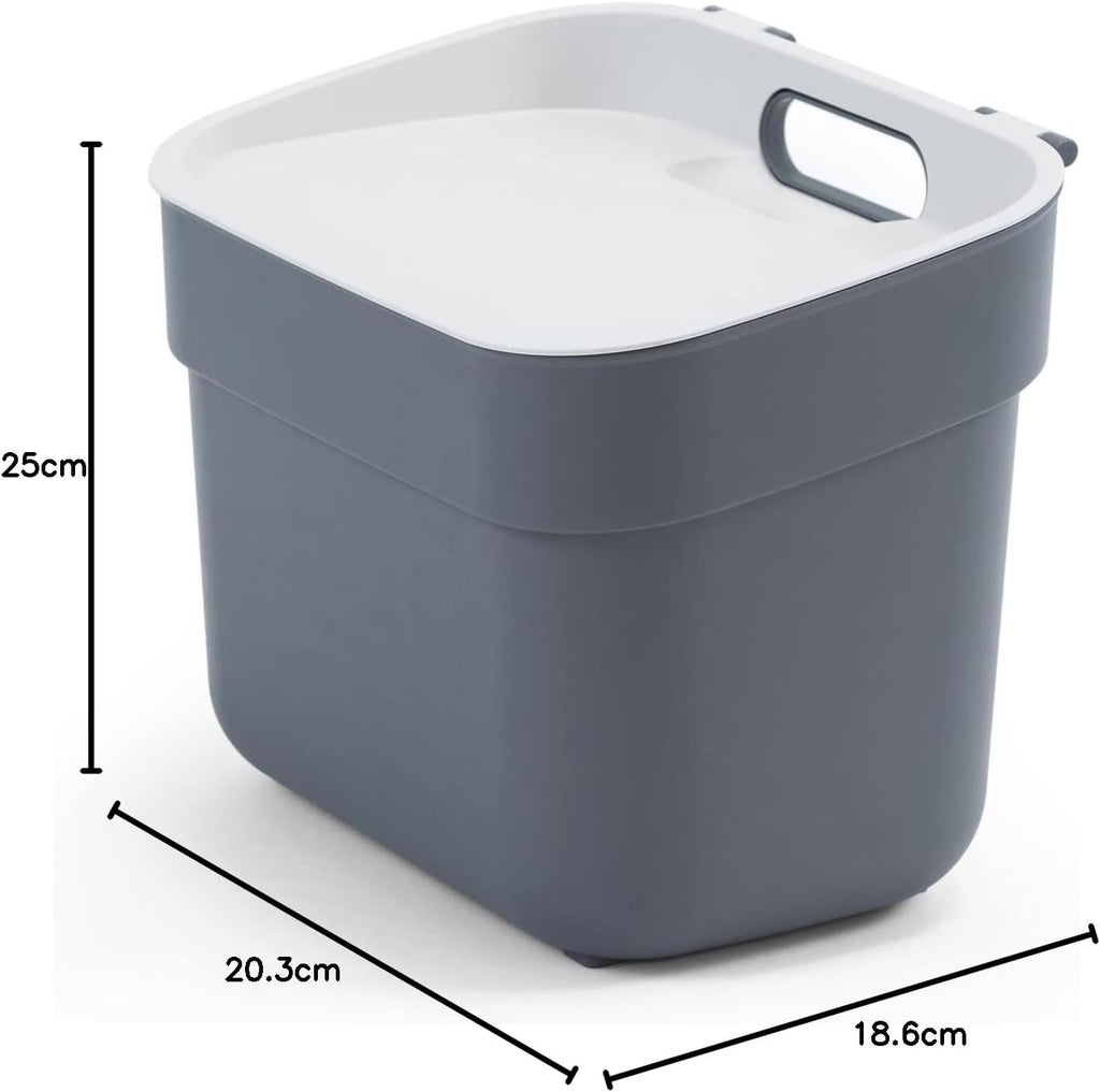 Ready to Collect 100% Recycled 5L Kitchen Accessories Recycling Lift Top Bin Dark Grey with Light Grey Lid