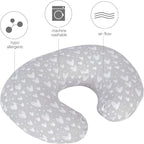 Nursing Pillow Covers (COVERS ONLY) 2 Pack, Stretchy 100% Jersey Cotton Soft Breastfeeding Pillowcases,Fits For Chicco Boppy and Widgey Nursing Pillow, White & Grey
